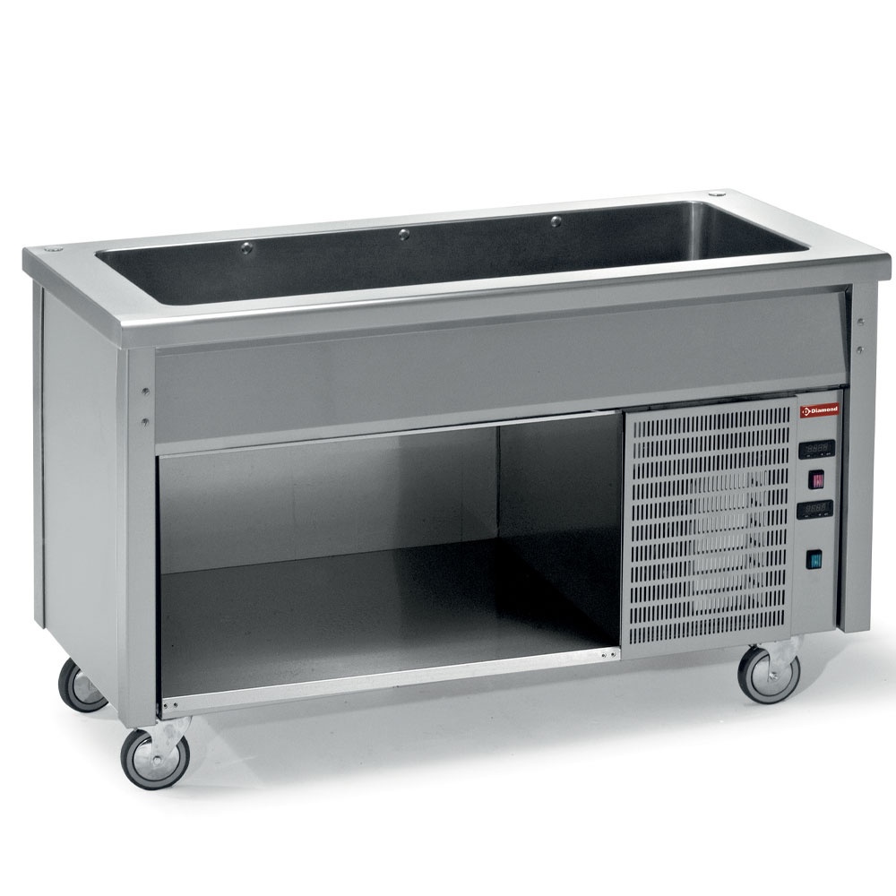 Kølebrønd med åbent understel – 1200 mm – 3x GN 1/1 – AISI 304 – Diamond