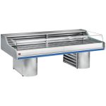 Self-service køledisk til fisk og kød – 200 cm – AISI 316 stål – B 200 x D 120 x H 118 cm