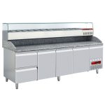 Pizzabord sæt 256 cm – 3 døre & 2 neutrale skuffer – Granitplade