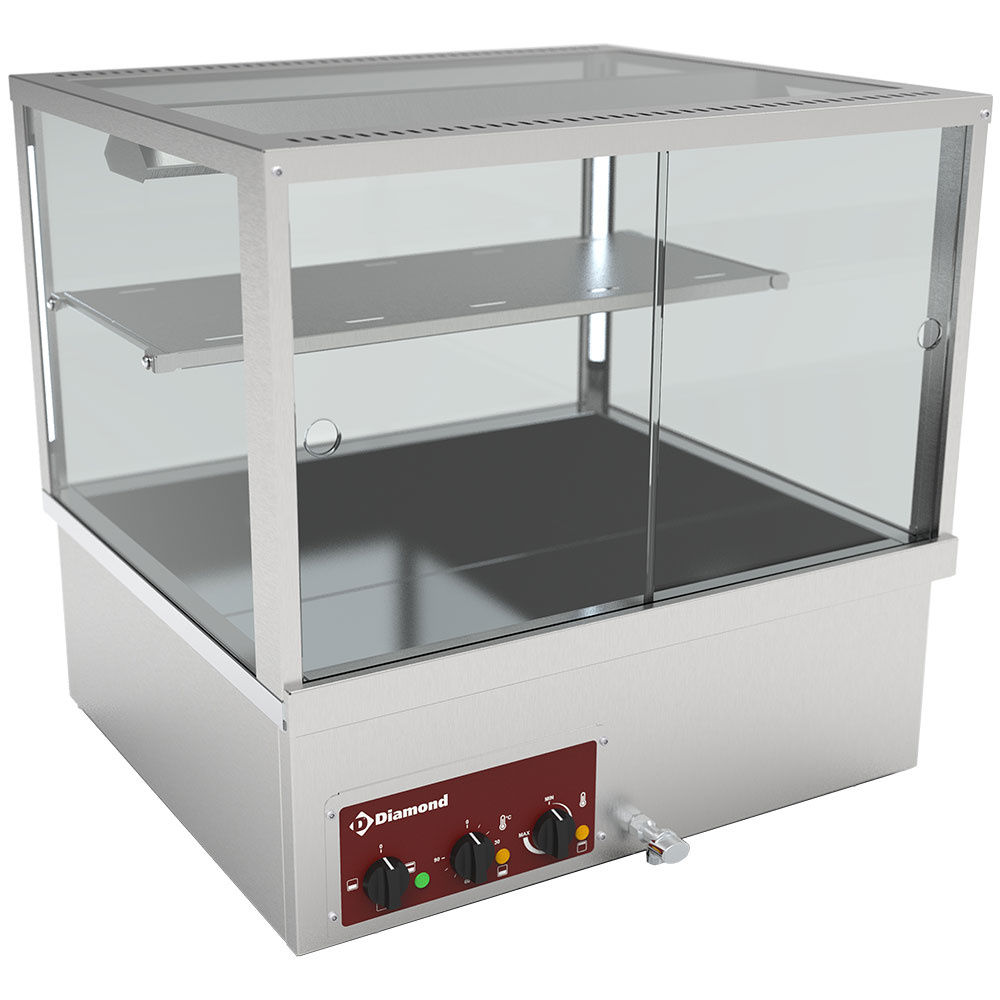 Kompakt Varmemontre med Bain-marie – 2x GN 1/1 – Panoramisk