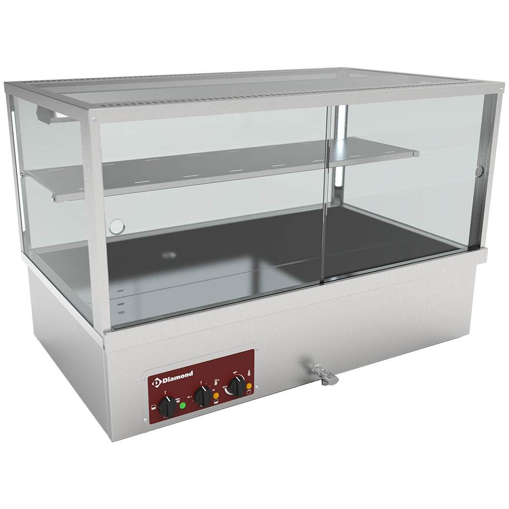 Varmemontre med Bain-marie – 3x GN 1/1 – Panoramisk – 3,5 kW - Diamond Line Varmemontre med Bain-marie – 3x GN 1/1 – Panoramisk – 3,5 kW