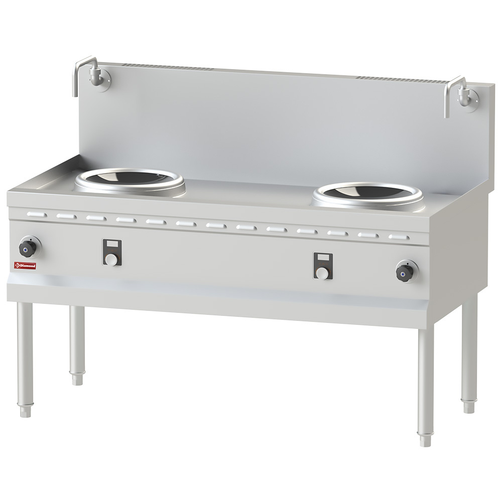 Dobbelt Induktionswok Station 10 kW – 2 x Ø300 mm – 3,2 mm Top