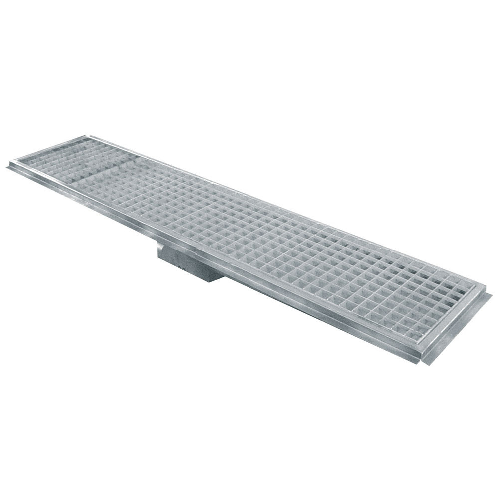 Gulvafløbsrende i rustfrit stål 1200x300 mm – Vandret udløb – AISI 304