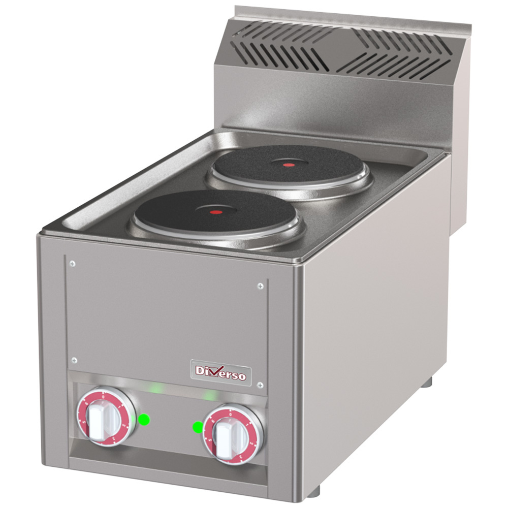 Elektrisk komfur med 2 kogeplader – 330x600 mm – Bordmodel
