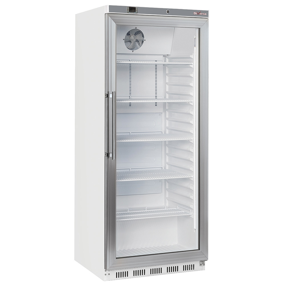Displaykøleskab 600 liter GN 2/1 – Hvidt køleskab med glasdør (Klasse B)
