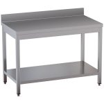 Arbejdsbord med underhylde og bagkant – 1000x600 mm