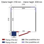 002--WR-C2226-6R-R2_detail-big - Diamond Line Architectural layout showing door placement and adjacent unit with key dimensions (800 mm opening, 400 mm base, 330 mm height).